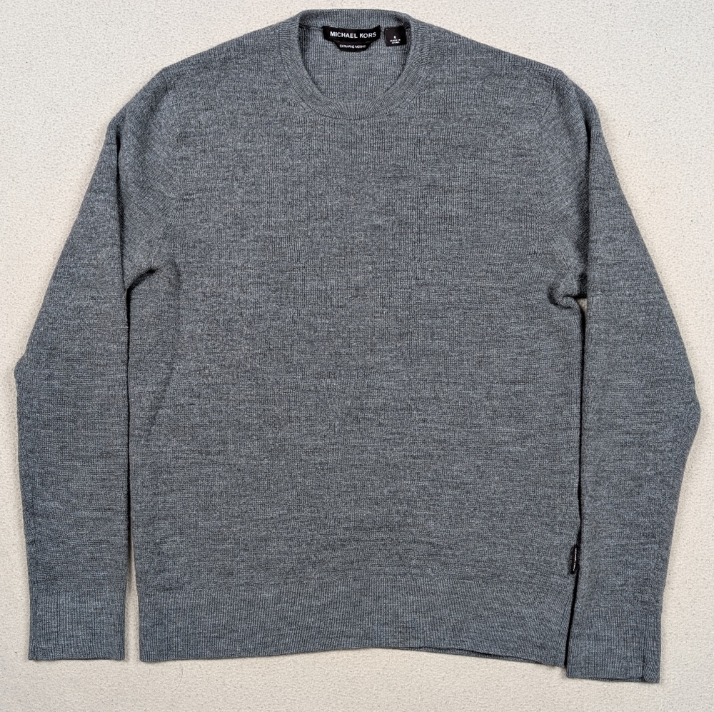 Michael Kors Extra Fine Merino Wool Sweater Men's Size Small Grey Crewneck